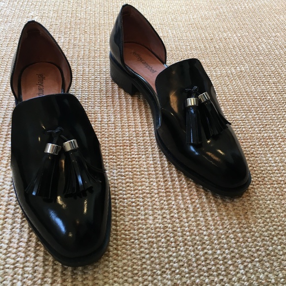 Jeffrey Campbell | Open Case Black Patent Leather Loafers - Picture 4 of 10